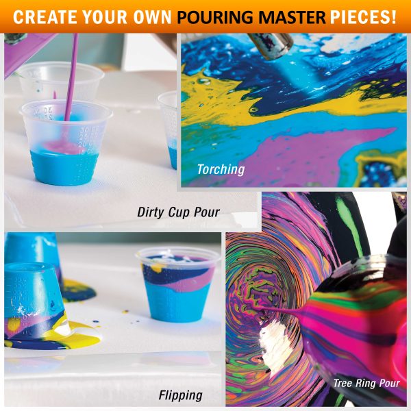 Baby Blue Acrylic Ready to Pour Pouring Paint Premium 32-Ounce Pre-Mixed Water-Based - for Canvas, Wood, Paper, Crafts, Tile, Rocks and More Supply - Image 5