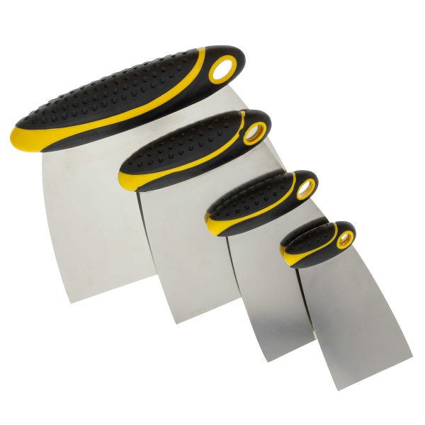 4-Piece Set of Carbon Spring Steel Body Filler and Putty Spreaders Scraper Set with Handles (2 , 3 , 4  , 6 ) For Cheap
