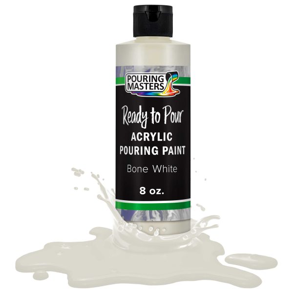 Bone White Acrylic Ready to Pour Pouring Paint Premium 8-Ounce Pre-Mixed Water-Based - for Canvas, Wood, Paper, Crafts, Tile, Rocks and More on Sale