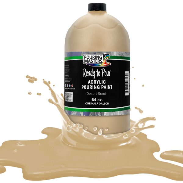 Desert Sand Acrylic Ready to Pour Pouring Paint Premium 64-Ounce Pre-Mixed Water-Based - for Canvas, Wood, Paper, Crafts, Tile, Rocks and More For Cheap