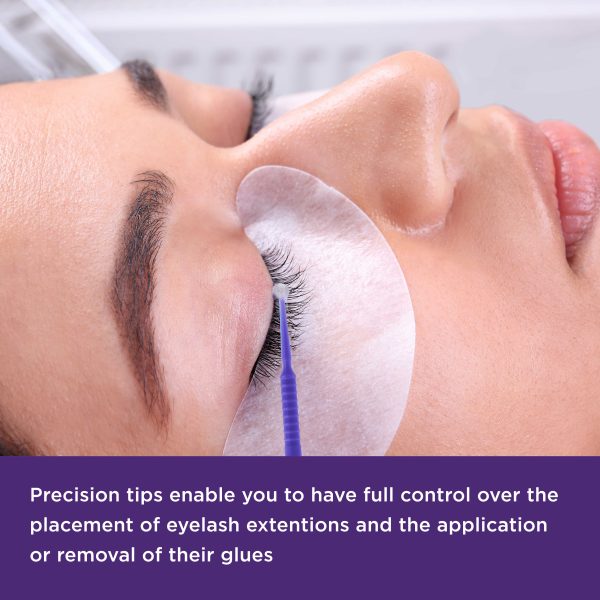 TCP Global Eyelash Extension Micro Brushes, 100 Medium 2.0 mm Tip Size Purple Disposable Brush Applicators - Apply Makeup, Paint Touch Up Fashion - Image 4
