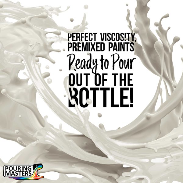 Bone White Acrylic Ready to Pour Pouring Paint Premium 8-Ounce Pre-Mixed Water-Based - for Canvas, Wood, Paper, Crafts, Tile, Rocks and More on Sale - Image 2
