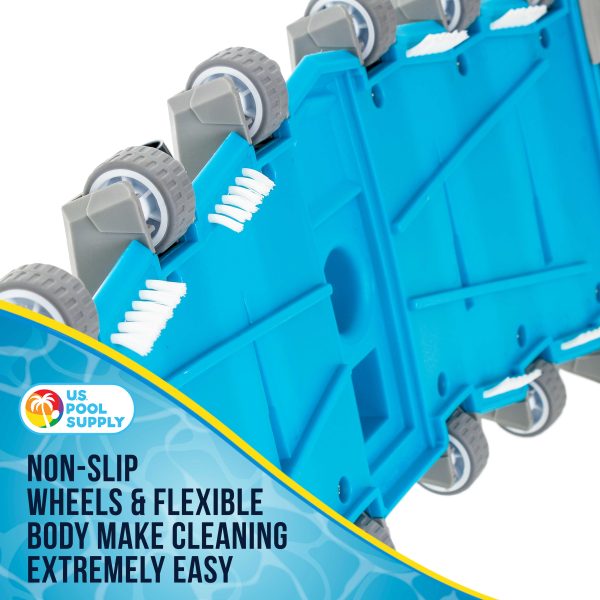 U.S. Pool Supply® 19  Heavy Duty Weighted Flexible Concrete Swimming Pool Vacuum Head with Side Brushes and Metal EZ Clip Handle - Professional Commercial Grade For Discount - Image 4
