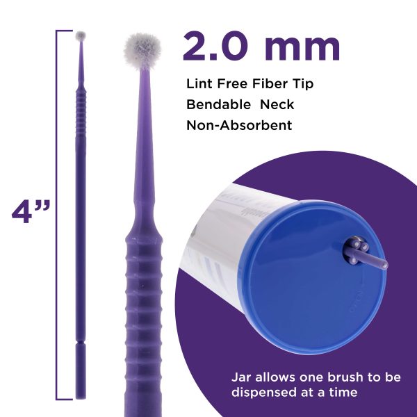 TCP Global Eyelash Extension Micro Brushes, 100 Medium 2.0 mm Tip Size Purple Disposable Brush Applicators - Apply Makeup, Paint Touch Up Fashion - Image 3