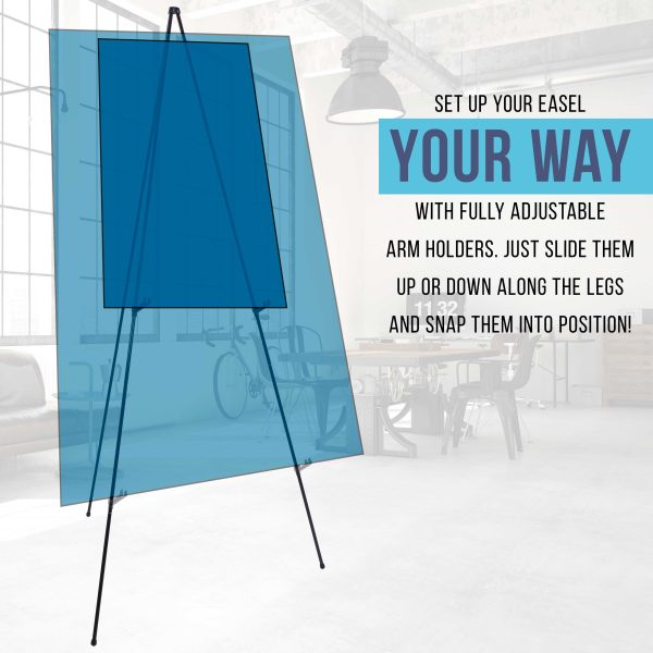 63  High Steel Easy-Folding Display Easel (Pack of 2) - Quick Set-Up, Instantly Collapses, Adjustable Height Display Holders - Portable Tripod Stand Online - Image 5