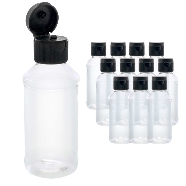 4 ounce Squeeze PET Plastic Bottles with Flip Cap - BPA-free, food safe, medical grade plastic, acrylic pouring paint (Pack of 12) Online Sale
