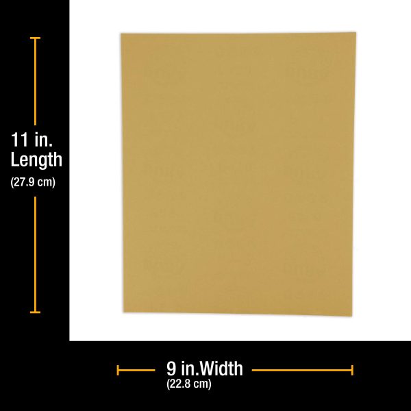 150 Grit, Full Size 9  x 11  Sheets, Wood Workers Gold - Box of 10 Sheets - Hand Sand Block Sanding, Cut to Use On Sanders For Cheap - Image 2
