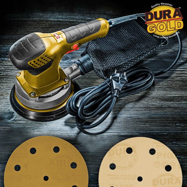 1000 Grit - 5  Gold DA Sanding Discs - 9-Hole Pattern Hook and Loop - Box of 50 Discount - Image 5